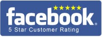 Facebook 5 star customer rating.