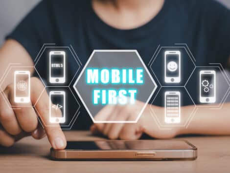 Man working on mobile first